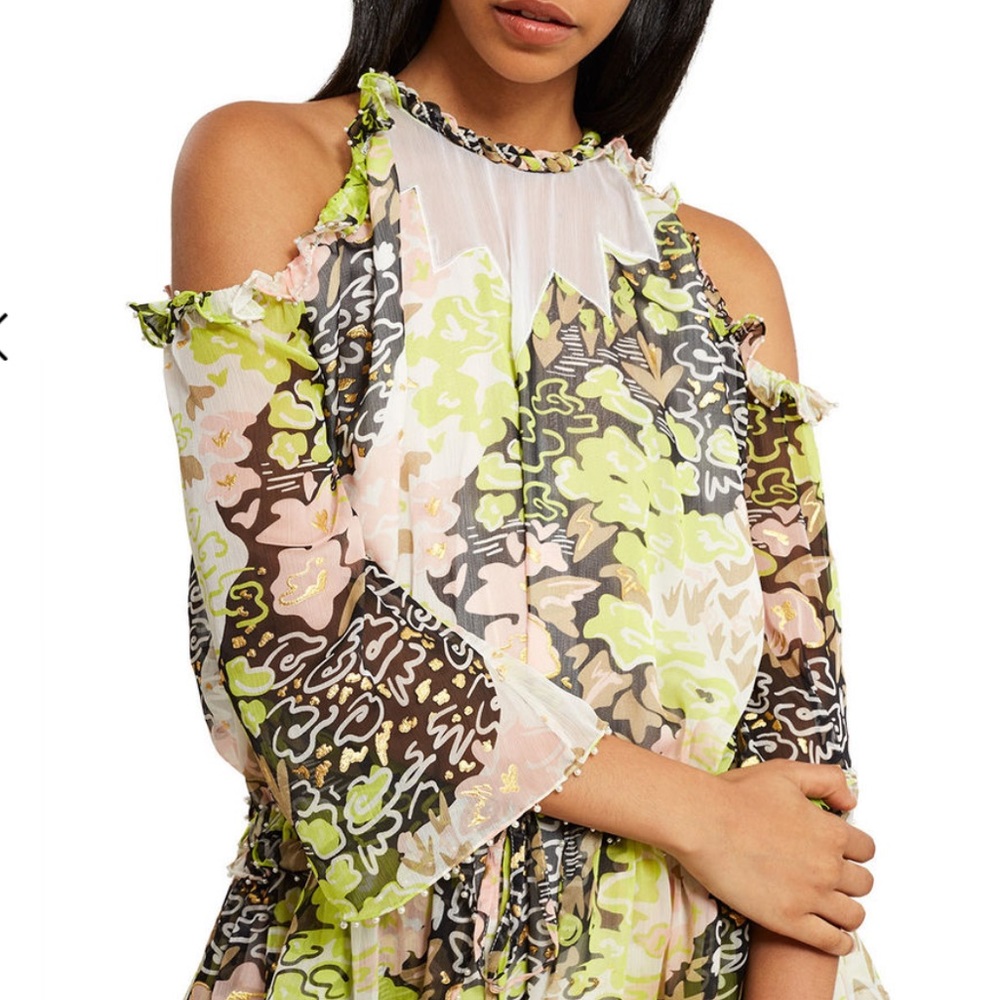 Like New Opening Ceremony Cold Shoulder Chiffon Dress 0
